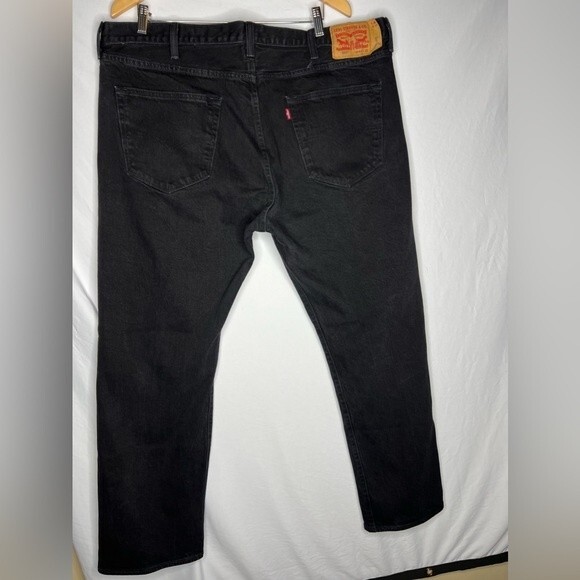 LEVI'S 501 Button Fly Mens Jeans Size W44 L32 Color Black - Picture 2 of 14